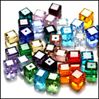 100Pcs 4mm Cube Crystal Glass Loose Beads For Jewelry DIY