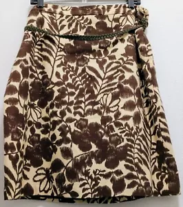 Falda Jones Wear con Cinturón Talla 16 Recta Lápiz Cremallera Forrada Beige Marrón Botánica - Imagen 1 de 11