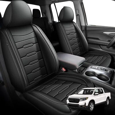 For Honda Ridgeline 2006-2024 2025 Pick-up Front&Rear Faux Leather 5-Seat Covers Foto 1 de 4