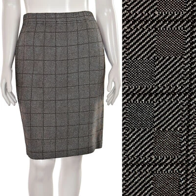 Falda Colección St John Talla 8 Plateada Metálica Brillo Tejida Brillo/Marrón Patrón Foto 1 de 4