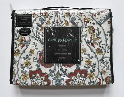 Juego de funda nórdica Cynthia Rowley algodón reina - acuarela floral damasco medallón Foto 1 de 3