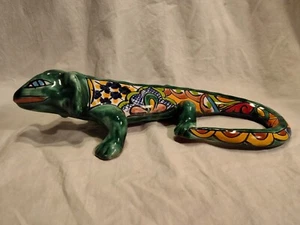 Talavera Mexican Iguana Lizard Ceramic Pottery Art Animal Figure 12" - Picture 1 of 24