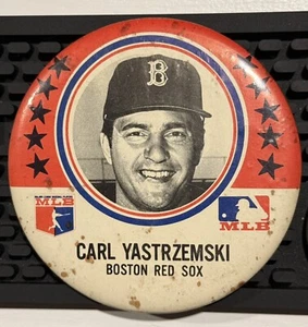 1969 CARL YASTRZEMSKI BOSTON RED SOX BIG 3 1/2 PIN BUTTON ORIGINAL BASEBALL MLB - Picture 1 of 2