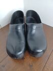 Dansko Shoes Womens 41 Clogs Mules Black Leather Wedge Heels Size 10.5 - 11 Us
