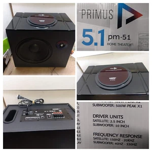 Subwoofer Primus 5.1 HDTV Home Digital Theater 500W con alimentación máxima SOLAMENTE - Imagen 1 de 14