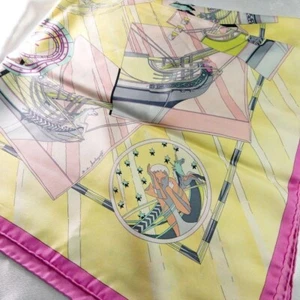 HERMES Carre 90 Silk 100% Scarf Face au large Multicolor Authentic Used - Picture 1 of 14
