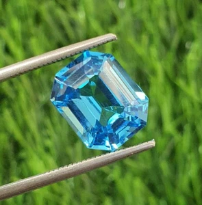 10.93 Ct Flawless Lab Grown AAA Santa Maria Aquamarine Octagon Cut Loose Gems - Picture 1 of 9