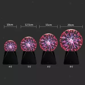 Glass Nebula Plasma Ball Sphere Globe Lamp Touch Sound Motion Disco Party Light - Picture 1 of 29