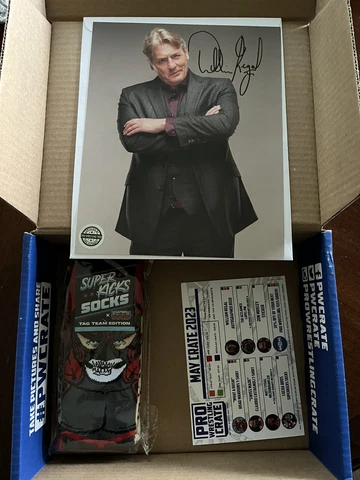 Pro Wrestling Crate Lot William Regal Autograph Lucha Bros Superkick Socks May Cover