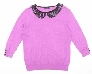 David Emanuel Womens Purple Round Neck Viscose Blend Jumper Size S - Picture 1 of 10