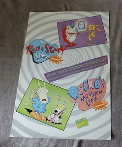 Póster promocional de Ren & Stimpy Show Rocko's Modern Life 1994 Nickelodeon Marvel en buena estado - Imagen 1 de 1