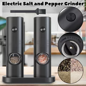 2PCS Electric Salt And Pepper Grinder Set Salt & Pepper Mill Kit 2025 - Picture 1 of 12