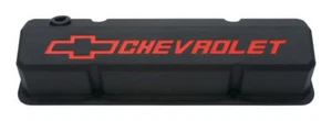 Proform 141-928 Pair of Black Crinkle Slant-Edge Valve Covers for Chevy Sm Block - Picture 1 of 2