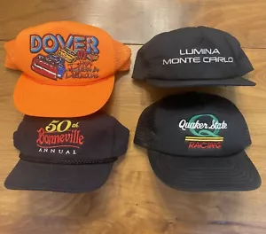 VTG 1990s RACING MOTORSPORTS TRUCKER HAT LOT x4 DOVER BONNEVILLE QUAKER STATE - Bild 1 von 10