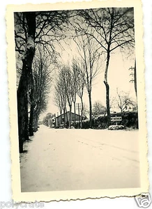 Entrée commune ville de Saint Sever sous la neige - photo ancienne an. 1940 - Picture 1 of 1