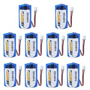 10PCS ER34615 3.6V 1900mAh Non-rechargeable Battery with White Plug - Picture 1 of 3