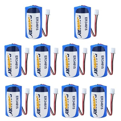 10PCS ER34615 3.6V 1900mAh Non-rechargeable Battery with White Plug - Image 1 of 3