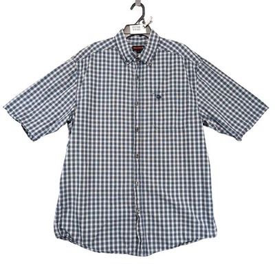Wolverine Blue Plaid Cotton Button Down Shirt Men's L Tall Short Slv Gorpcore - Image 1 of 4