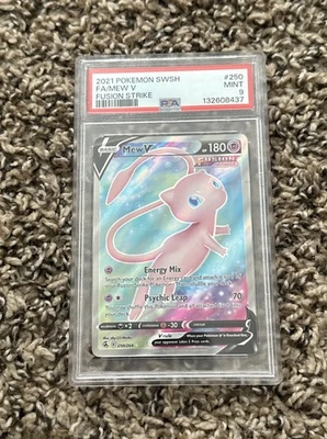 2021 Pokemon Sword and Shield Fusion Strike Full Art Mew V 250/264 PSA 9 MINT - Image 1 of 2