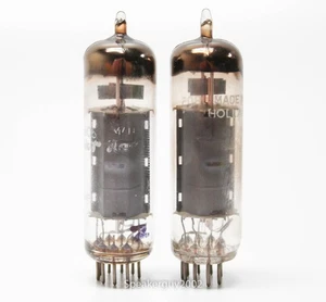 Matched Pair of Philips 6BQ5 EL84 Tubes / RX3 / D Getter -- KT12 - Picture 1 of 4