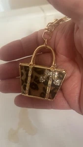 Gold Mini Cheetah Bag Charm/ Key Chain - Picture 1 of 4