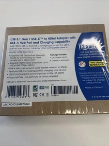 Tripp Lite USB C to HDMI Multiport Video Adapter Converter - Picture 1 of 1