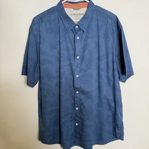 Cypress Club Men’s Blue Tropical Button Up Short-Sleeve Shirt Size XL - Picture 1 of 7