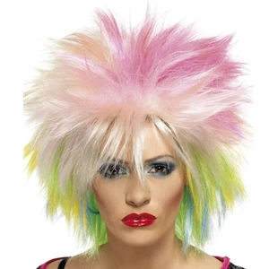 Parrucca anni 80 colorata donna punk neon punk parrucca donna acconciatura punk - Foto 1 di 1