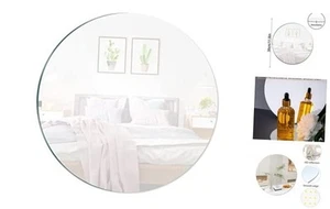 12'' Circle Mirror Round Glass Mirror Self Adhesive Mirror HD Large Makeup - Picture 1 of 7