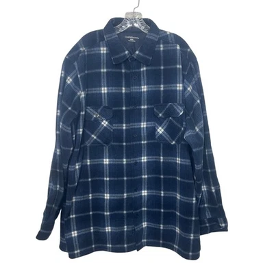 Croft & Barrow Button-Down Flannel Shirt Mens XXL Blue Plaid - Image 1 of 4