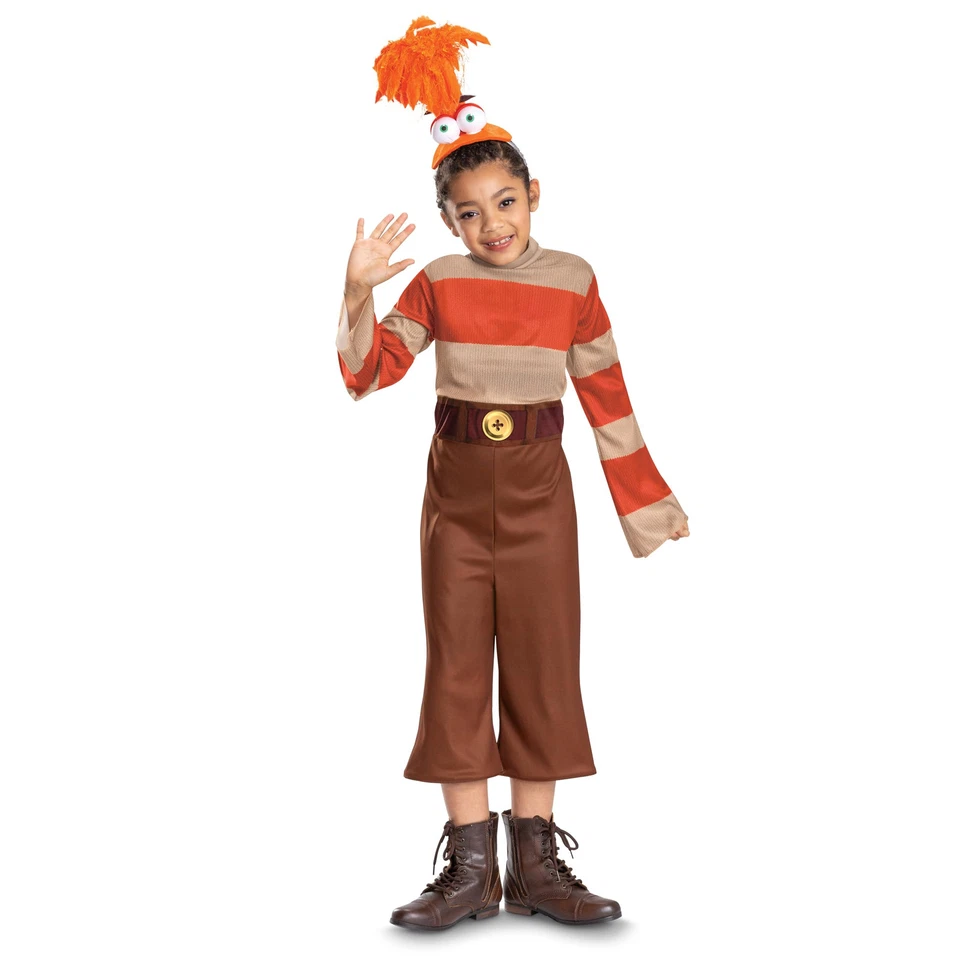 Inside Out Kids Anxiety Costume Jumpsuit and Headpiece Halloween Outfit - Изображение 1 из 4