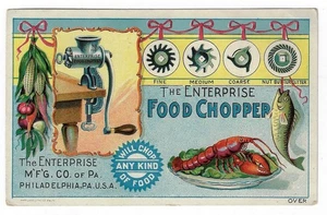 Enterprise Manufacturing  Co.  Philadelphia Food Chopper Trade Card Lobster - Picture 1 of 2