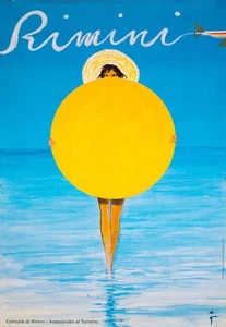 René Gruau – Rimini Sun Girl, 2000 Original Italian Adriatic Beach Travel Poster - Picture 1 of 3