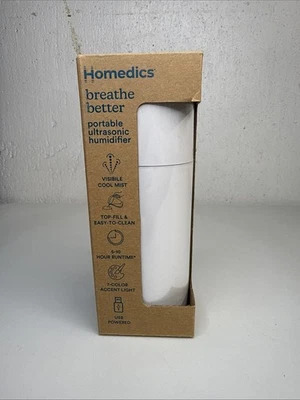 NIB HoMedics Breathe Better Portable Ultrasonic Humidifier In White - Image 1 of 4