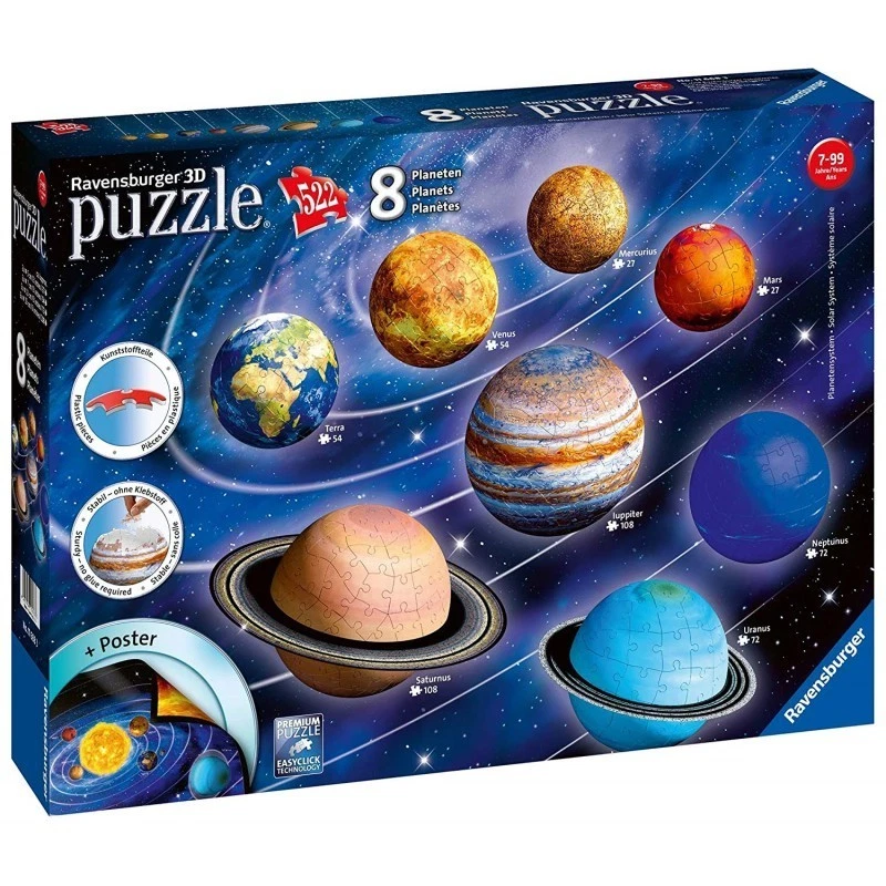 Ravensburger 00.011.668 Puzzle Planetensystem - Planetary Solar System 3d