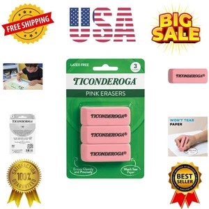 Gomas de borrar de cuña, rosa, 3 unidades - Imagen 1 de 9