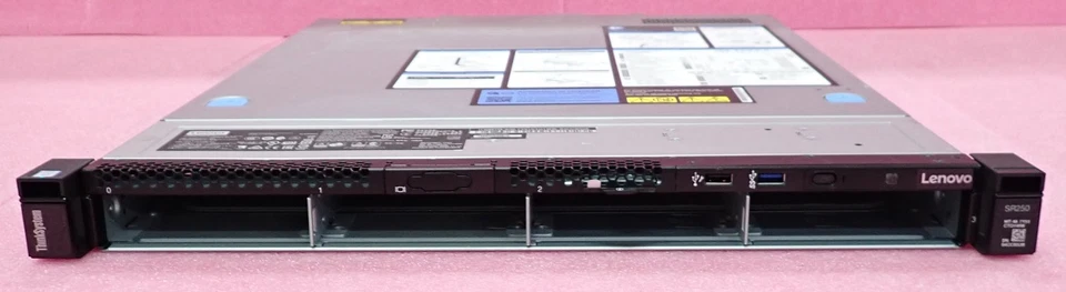 Lenovo ThinkSystem SR250 Quad-Core E-2234 3.6GHz 8GB Ram 4x 3.5" Bay 1U Server - Image 1 of 4