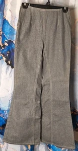 VINTAGE CHANEL 01P FLARED JEANS STRASS COCO POCKET LOGO GRAU HOSE 36 - Bild 1 von 7