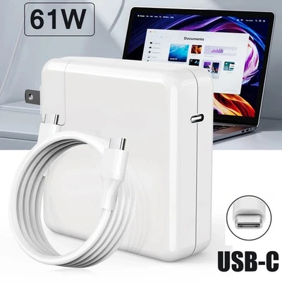 NEW 61W USB-C Type-C Power Adapter OEM Charger For MacBook PRO 13" A1718 + Cable - Image 1 of 4