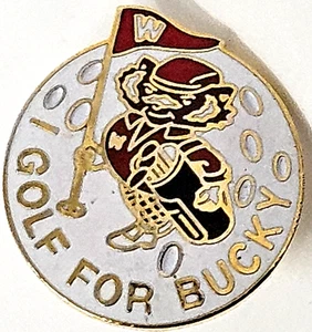 UW Wisconsin Badgers Golf Para Bucky Golf Pelota de Golf Tie Tac Tack Pin Cloisonne - Imagen 1 de 4