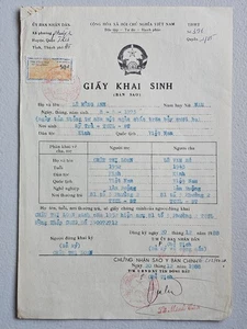 Vietnam Dong Thap 50 Dong Revenue Stamp Document, 1988 - Picture 1 of 2