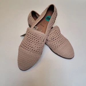 NWT Joie Genuine Leather Woven Waffle Tan Loafers Almond Toe Flats Shoes Wmn's 8 - Picture 1 of 9
