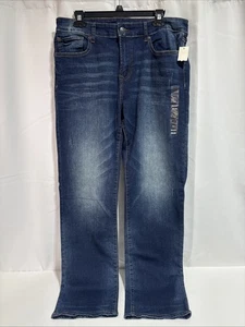 Aeropostale Jeans Herren 34x34 Blau Dark Wash Denim Slim Straight Stretch Neu mit Etikett - Bild 1 von 12