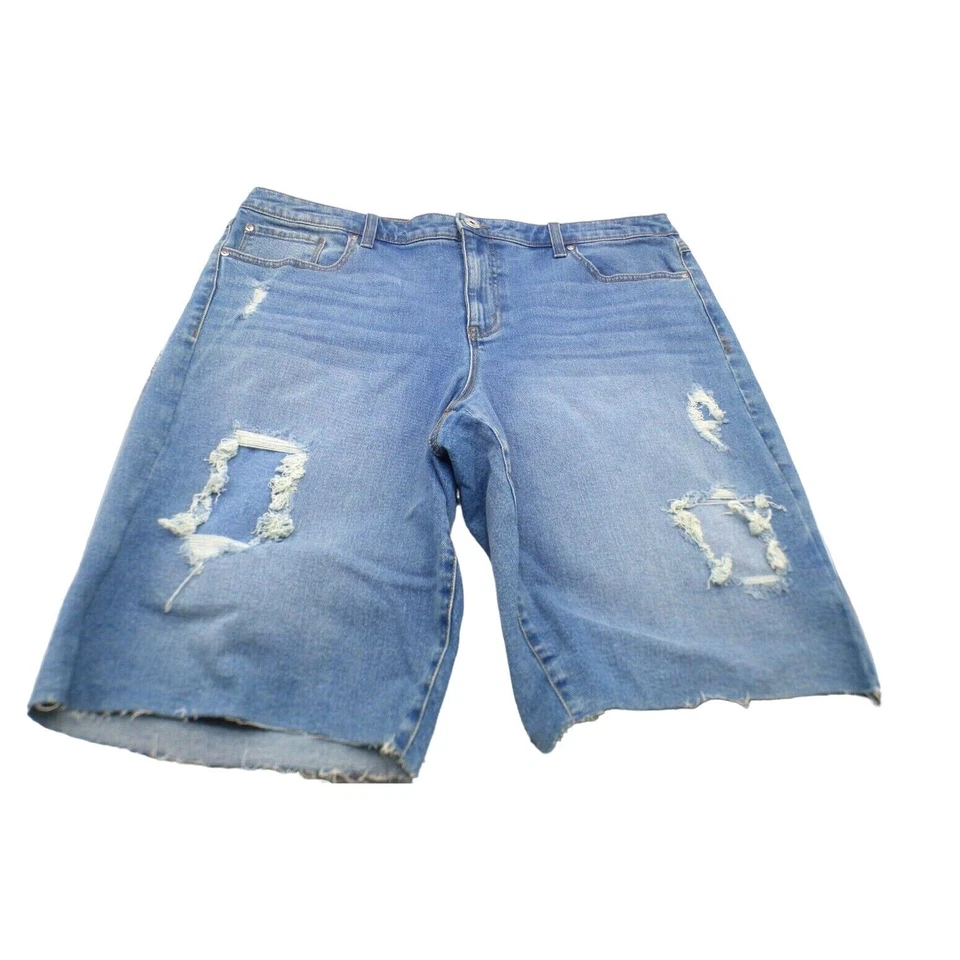 $64.50 INC International Concepts Patchwork Bermuda Jean Shorts, Sz. 18 - Image 1 of 4