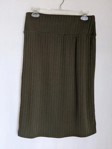 Apt 9 Size M  Skirt Magic Waistband Slimming Stretch Green Ribbed - Picture 1 of 8