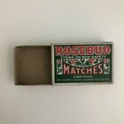 Vintage Red Rose Green Empty Match Box Rosebud Matches Euc Strike On Box