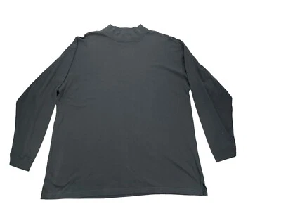 HB Harbor Bay Shirt Mens Size 2X Big & Tall Solid Black High Neck Long Sleeve - Image 1 of 4