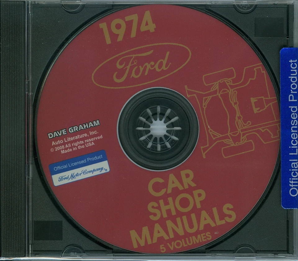 1974 FORD CAR SHOP РУКОВОДСТВО НА CD-MUSTANG/MACH 1, RANCHERO, TORINO, MAVERICK - Изображение 1 из 1