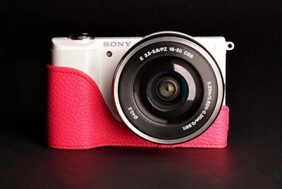 手工制作真皮半摄像头外壳 保护套包 适用于索尼 A5100 A5000 — 第 1/4 张图片