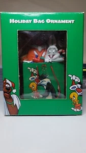 Holiday Bag Ornament 1998 Looney Tunes WB Warner Bros Studio Store Bugs Bunny  - Foto 1 di 2